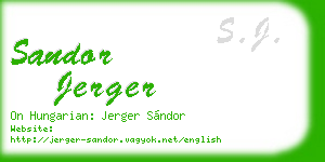 sandor jerger business card