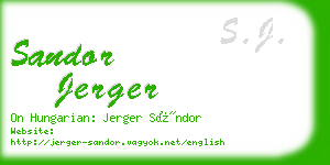 sandor jerger business card